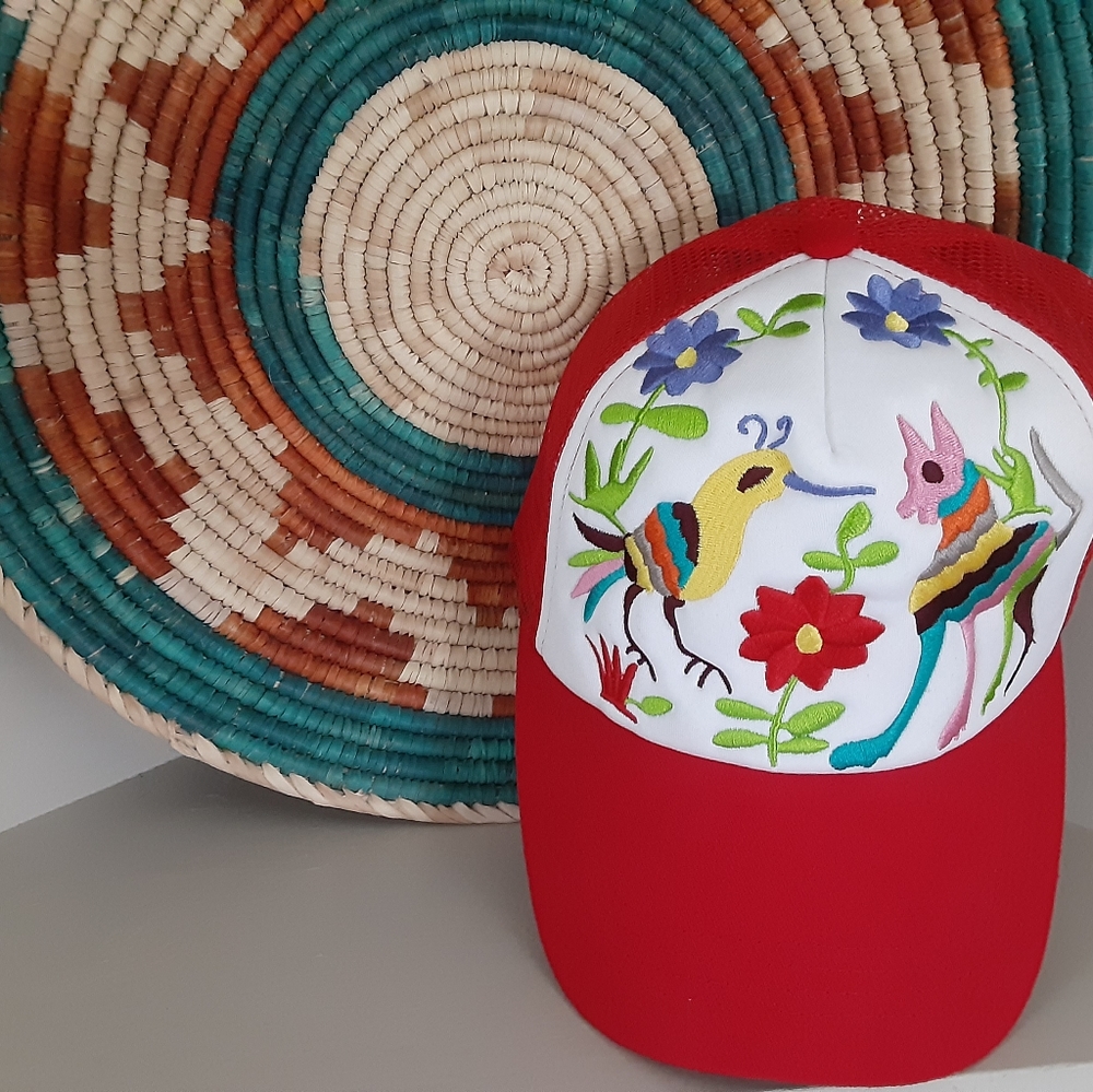 Womens boho embroidered hat